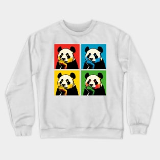 Pop Pensive Panda - Funny Panda Art Crewneck Sweatshirt